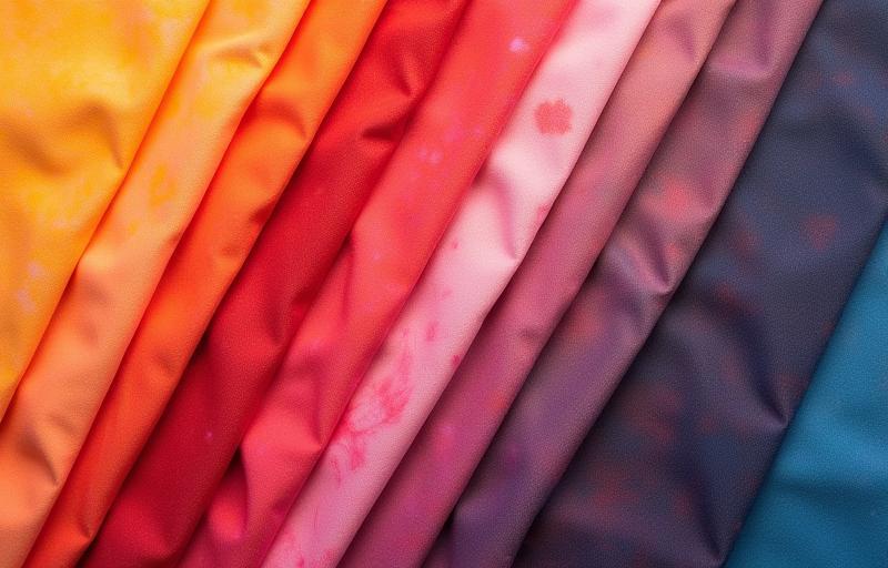 Collection of colorful dyed fabric swatches