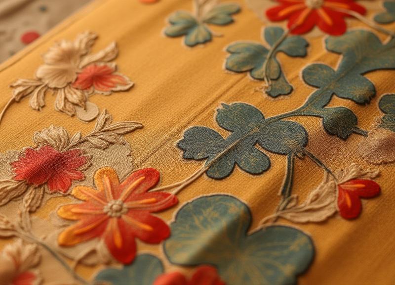 Detail of a restored vintage textile